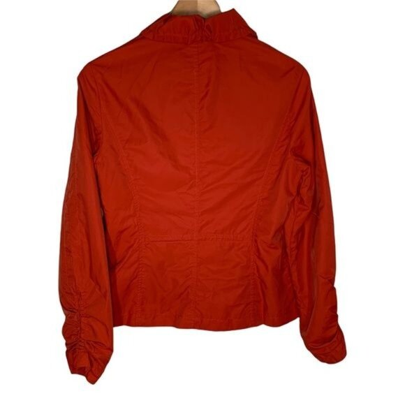 Coldwater Creek Orange Button Front Jacket XS Ruched Sleeve Fall Coat - Picture 2 of 7
